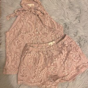 Blush Lace short set
